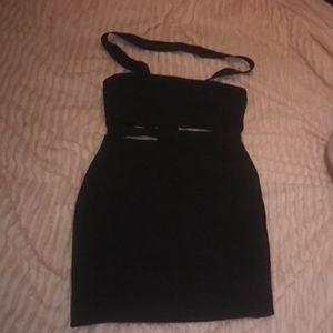 Black skin tight dress